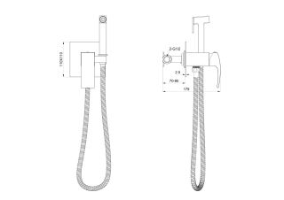 Гигиенический душ со смесителем Wonzon & Woghand Fit WW-88829009-BGM тёмный графит
